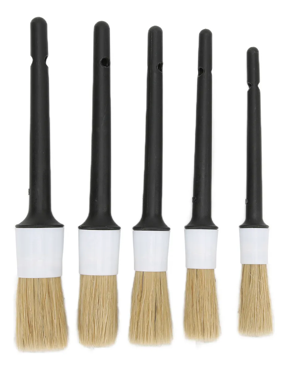 PINCELES DETAILING SUAVE 5 UNIDADES BLANCO NEGRO